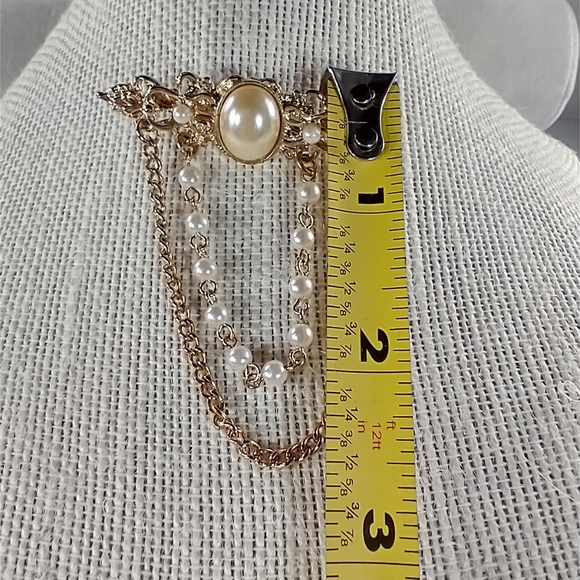 Pendant faux pearls drop down chains - Picture 3 of 6